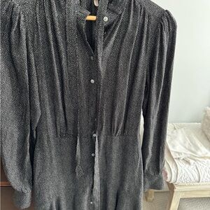 Rebecca Taylor Black and White Dotted Blouse